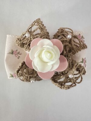 Blush Rose Burlap Hair Bow