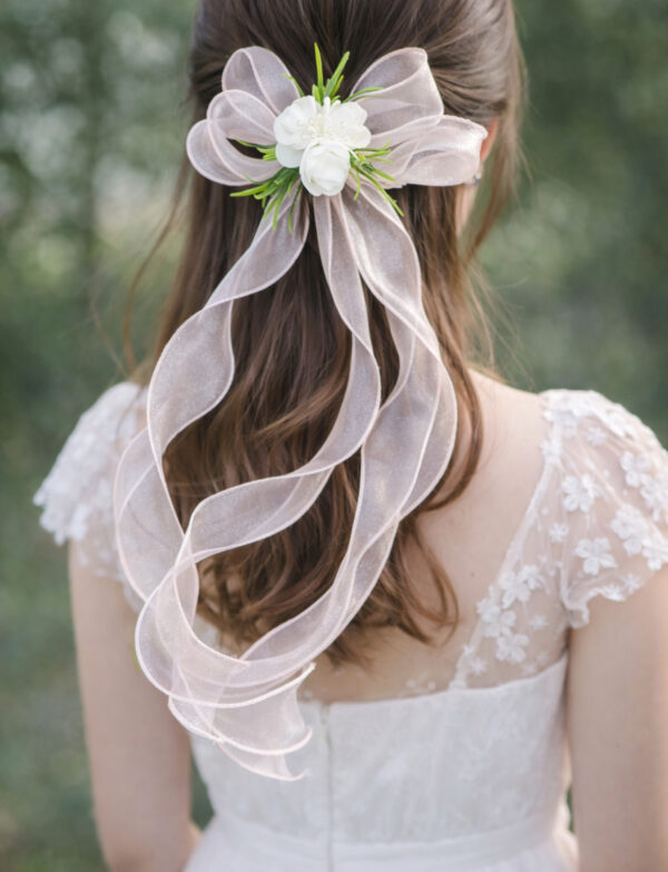 Petal Pink Garden Ribbon Hairpiece