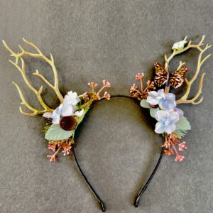 Butterfly blossom antler headband