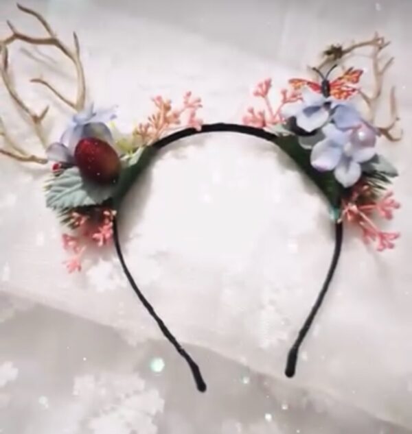 Butterfly blossom antler headband